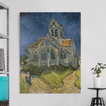 Leinwandbild - Vincent van Gogh - Die Kirche von Auvers - Hoch 3:4