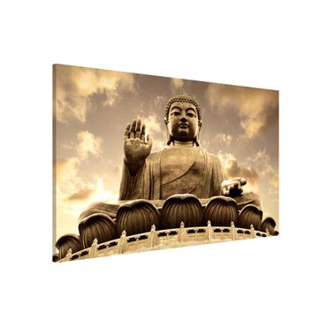 Magnettafel - Großer Buddha Sepia - Memoboard Quer