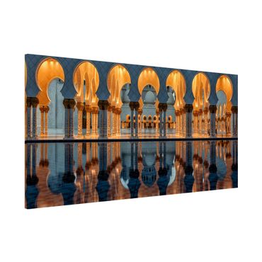 Magnettafel - Reflexionen in der Moschee - Memoboard Panorama Querformat