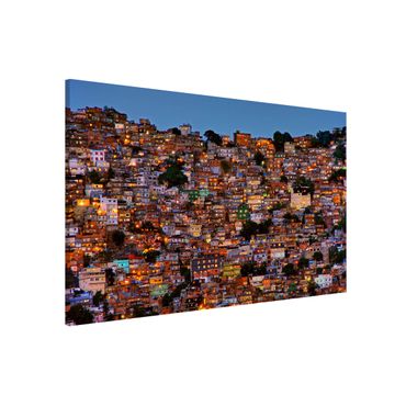 Magnettafel - Rio de Janeiro Favela Sonnenuntergang - Memoboard Querformat 2:3
