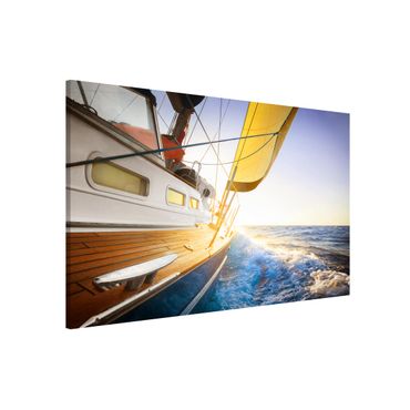 Magnettafel - Segelboot auf blauem Meer bei Sonnenschein - Memoboard Panorama Quer