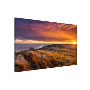 Magnettafel - Sonnenaufgang am Strand auf Sylt - Memoboard Panorama Querformat