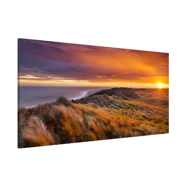 Magnettafel - Sonnenaufgang am Strand auf Sylt - Memoboard Panorama Querformat