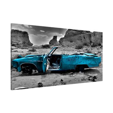 Magnettafel - Türkiser Cadillac - Memoboard Panorama Quer