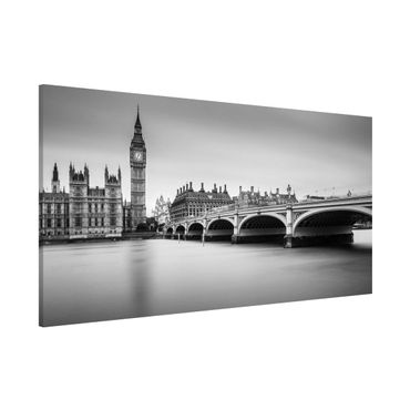 Magnettafel - Westminster Brücke und Big Ben - Memoboard Panorama Querformat 1:2