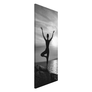 Magnettafel - Yoga schwarz weiss - Memoboard Panorama Hoch