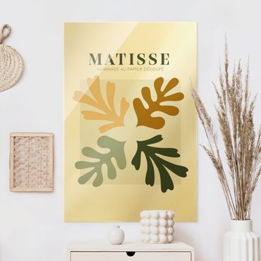 Glasbild - Matisse Interpretation - Blätter - Hochformat 2:3