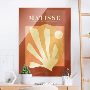 Glasbild - Matisse Interpretation - Kombination Rot - Hochformat 3:4