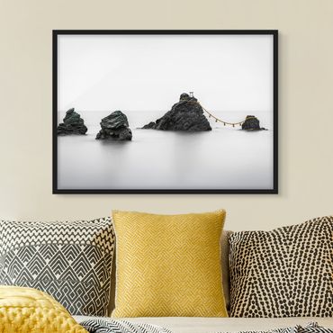 Bild mit Rahmen - Meoto Iwa - die verheirateten Felsen - Querformat