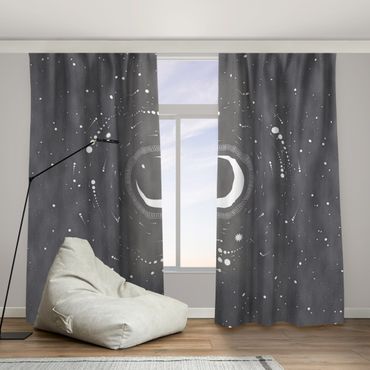 Vorhang - Mond im Sternenkreis