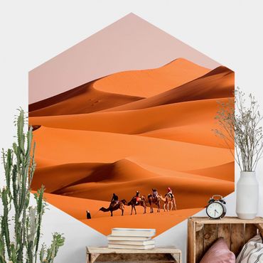 Hexagon Mustertapete selbstklebend - Namib Desert