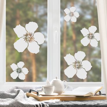 Fensterfolie - Fenstertattoo No.UL476 Hibiskusblüten - Milchglasfolie