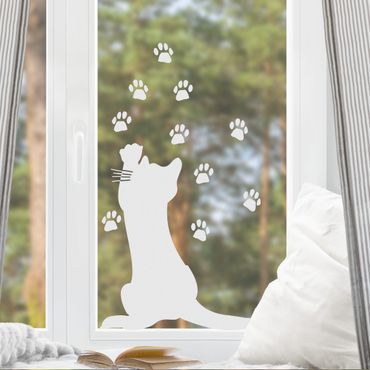 Fensterfolie - Fenstertattoo No.UL631 Kleine Katze - Milchglasfolie