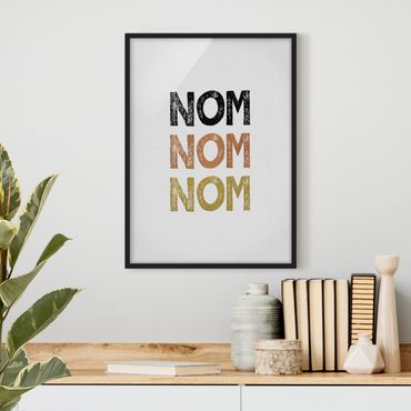 Bild mit Rahmen - Nom Küchen Zitat - Hochformat