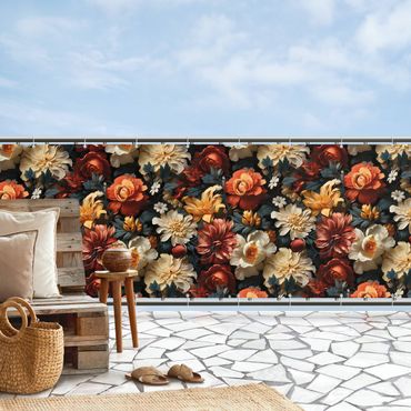 Balkon Sichtschutz - Opulentes Muster von Blumen