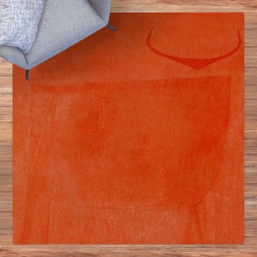 Kork-Teppich - Oranger Stier - Quadrat 1:1