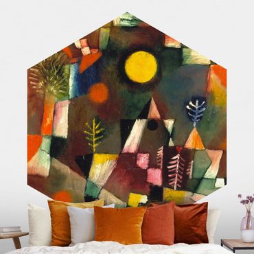 Hexagon Mustertapete selbstklebend - Paul Klee - Der Vollmond