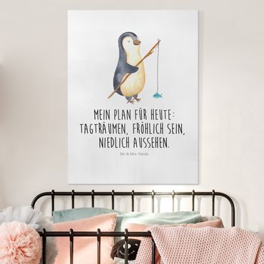 Leinwandbild - Pinguin - Tagträumen - Hochformat 3:4