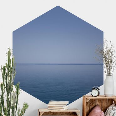 Hexagon Mustertapete selbstklebend - Ruhiger Ozean bei Dämmerung