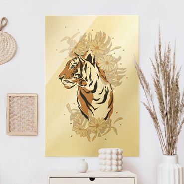 Glasbild - Safari Tiere - Portrait Tiger - Hochformat 2:3