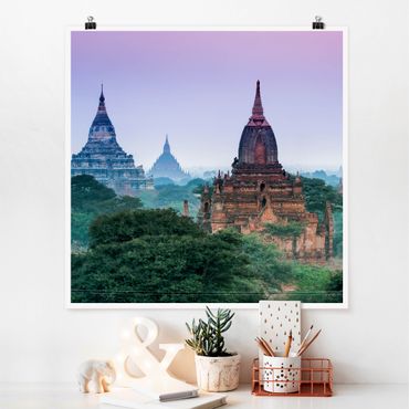 Poster - Sakralgebäude in Bagan - Quadrat 1:1