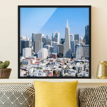 Bild mit Rahmen - San Francisco Skyline - Quadrat