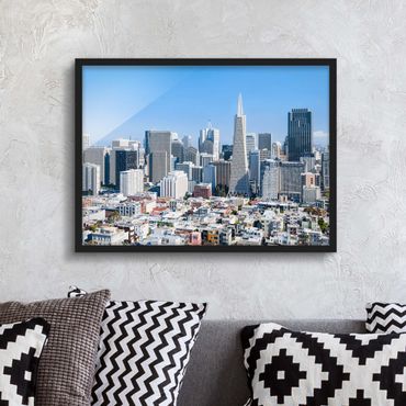 Bild mit Rahmen - San Francisco Skyline - Querformat