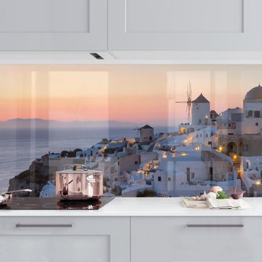 Küchenrückwand - Santorini bei Nacht