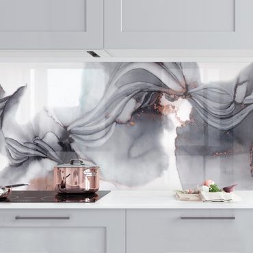 Küchenrückwand - Schwarze Medusa mit Kupferglanz