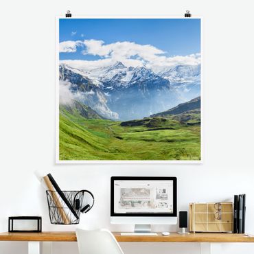 Poster - Schweizer Alpenpanorama - Quadrat 1:1