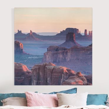 Leinwandbild - Sonnenaufgang in Arizona - Quadrat 1:1