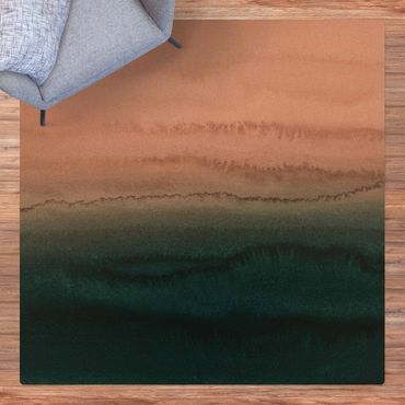 Kork-Teppich - Spiel der Farben Meeresrauschen - Quadrat 1:1