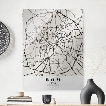 Glasbild - Stadtplan Rom - Klassik - Hochformat 4:3