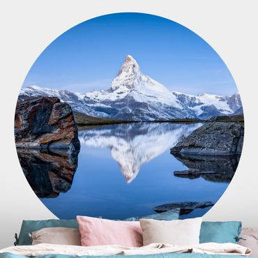 Runde Tapete selbstklebend - Stellisee vor dem Matterhorn