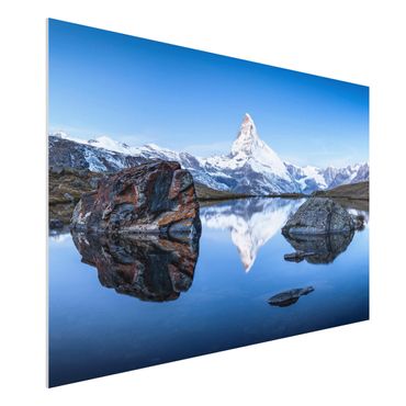 Forex Fine Art Print - Stellisee vor dem Matterhorn - Querformat 3:2