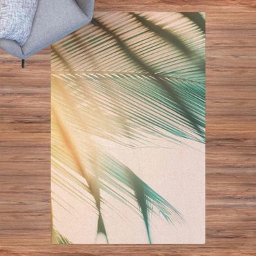 Kork-Teppich - Tropische Pflanzen Palmen bei Sonnenuntergang II - Hochformat 2:3