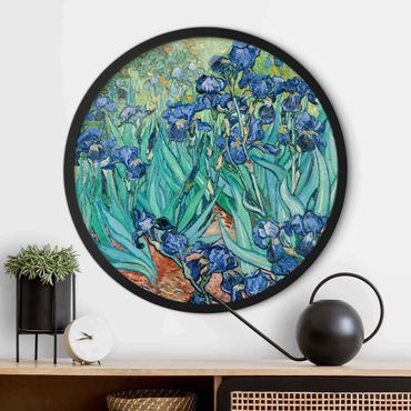 Rundes Gerahmtes Bild - Vincent van Gogh - Iris
