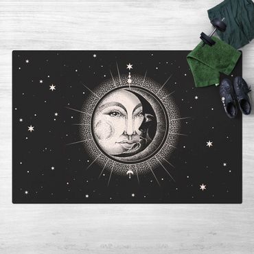 Kork-Teppich - Vintage Sonne und Mond Illustration - Querformat 3:2