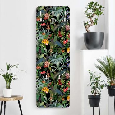 Garderobe - Vögel mit Tropischen Blumen