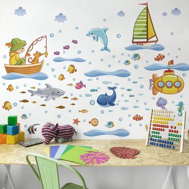 Wandtattoo Kinderzimmer Unterwasserwelt - U-Boot Set
