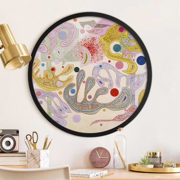 Rundes Gerahmtes Bild - Wassily Kandinsky - Launische Formen