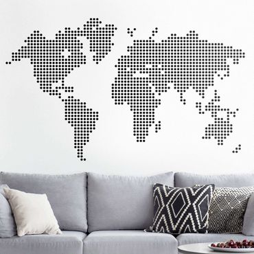 Wandtattoo - Weltkarte Punkte