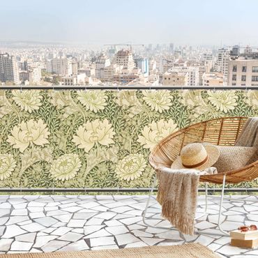 Balkon Sichtschutz - William Morris Muster - Große Blüten