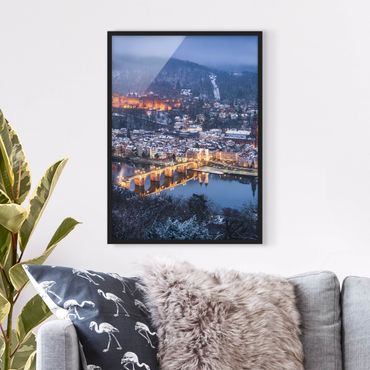 Bild mit Rahmen - Winterliches Heidelberg - Hochformat