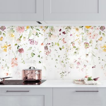 Küchenrückwand - Zartes Blütenarrangement