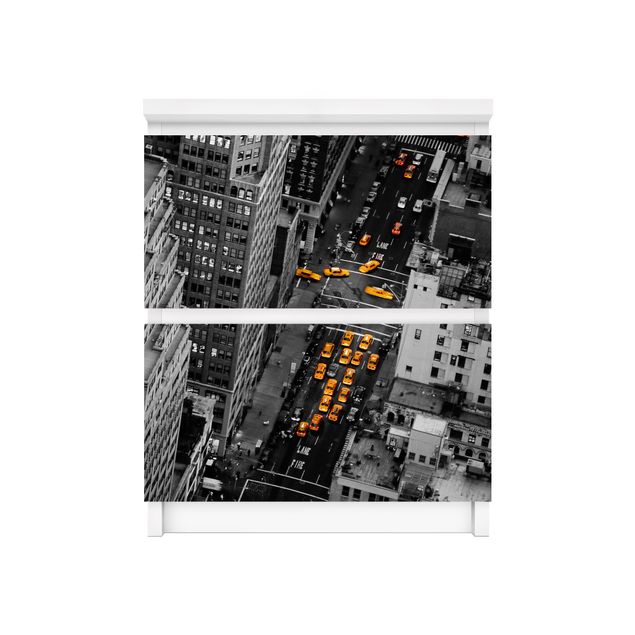 Klebefolien Schwarz-Weiß Taxilichter Manhattan