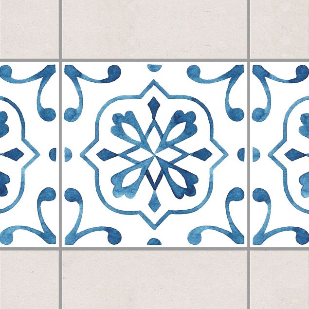 Küche Dekoration Muster Blau Weiß Serie No.4