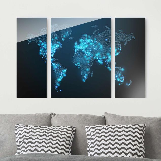 Wanddeko Küche Connected World Weltkarte