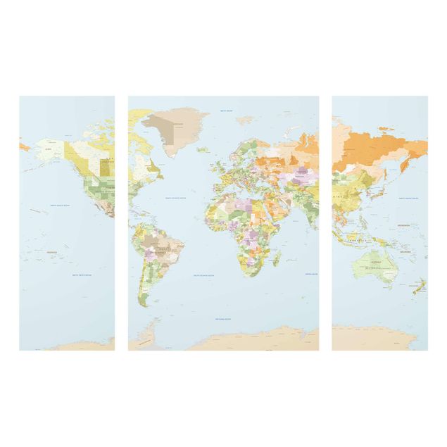 Weltkarte Glasbild Politische Weltkarte