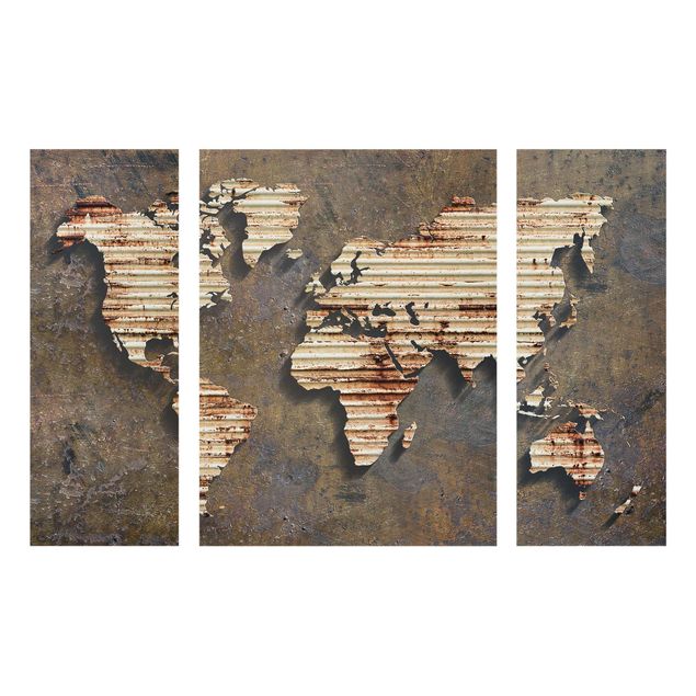 Weltkarte Glasbild Rost Weltkarte